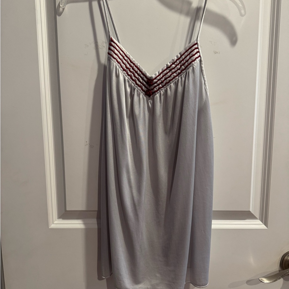 Elegant Gray and Red Women's Satin Night Top